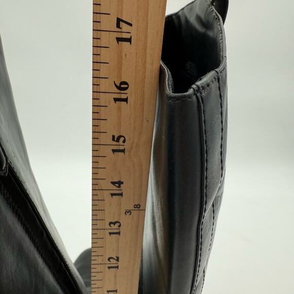 Tory Burch Colton Leather Equestrian Riding Knee High Zip Up Boots Black Size 8 - Picture 9 of 10